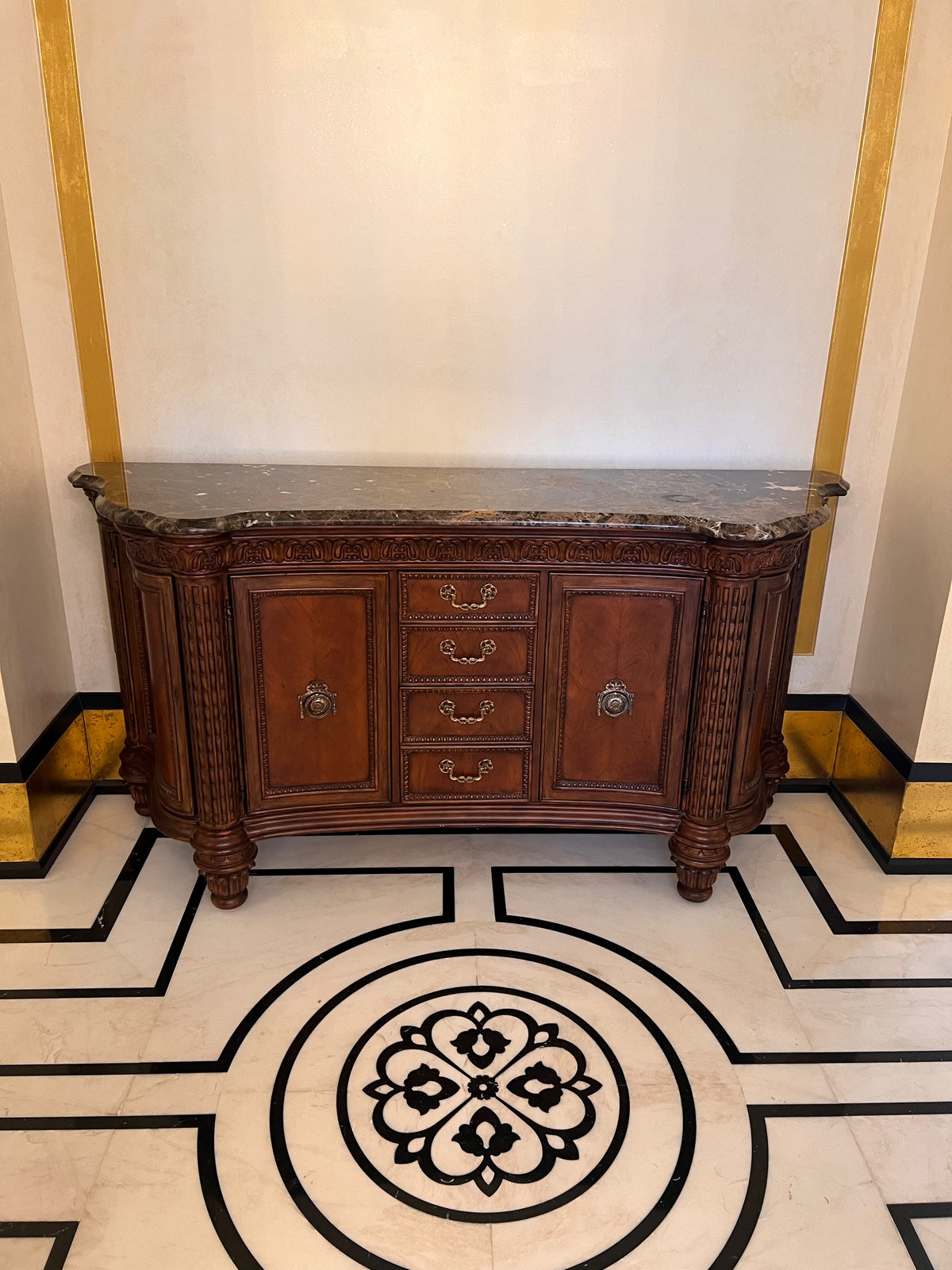 Ferguson Copeland Venetian Marble Top Credenza