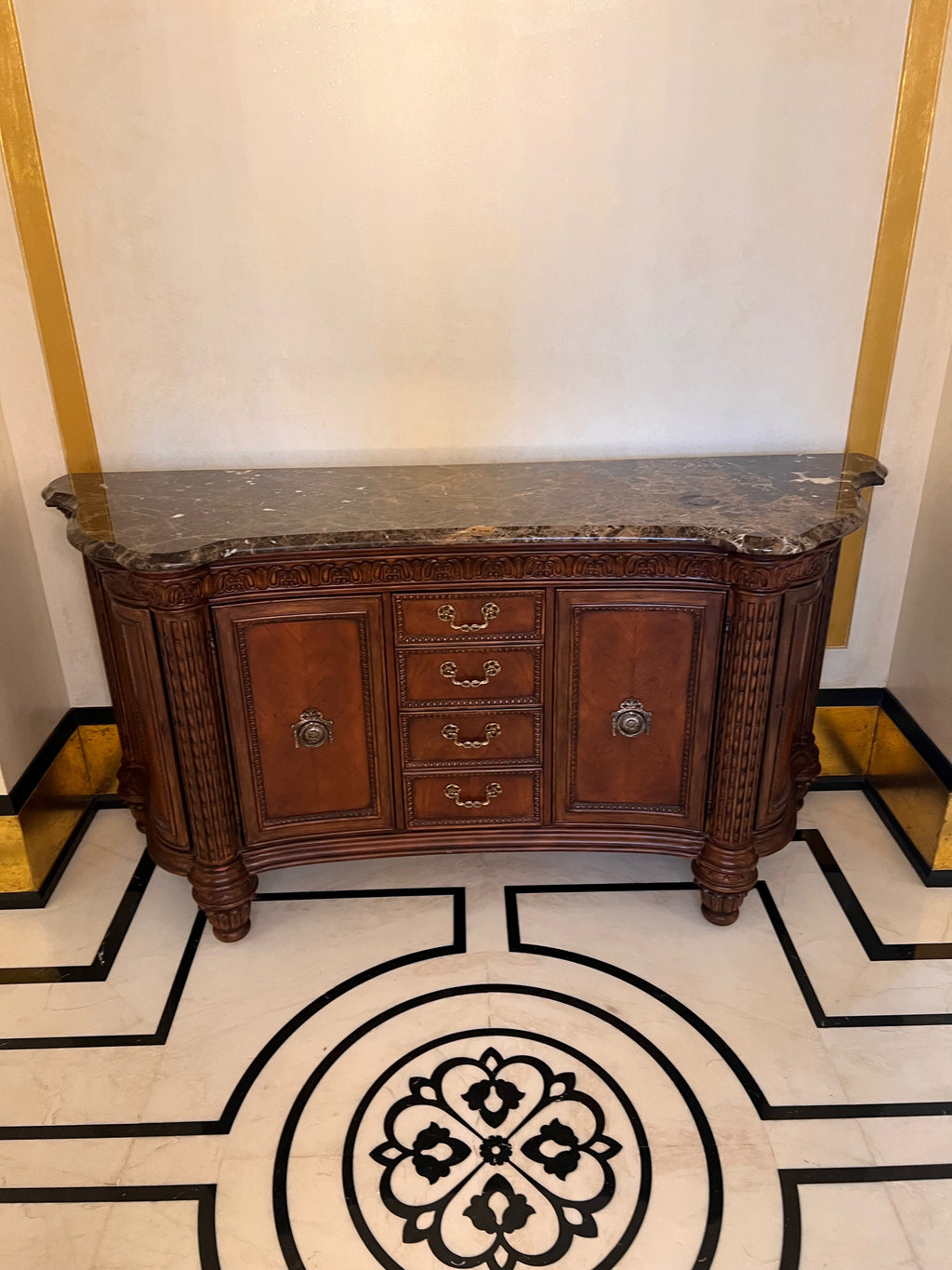 Ferguson Copeland Venetian Marble Top Credenza