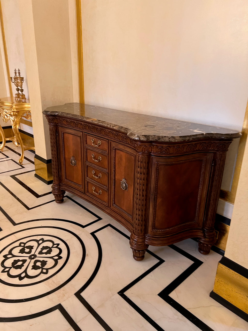 Ferguson Copeland Venetian Marble Top Credenza