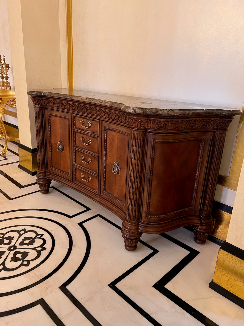 Ferguson Copeland Venetian Marble Top Credenza