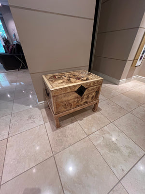 Antique Trunk Hand Painted with Stand
