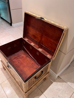 Antique Trunk Hand Painted with Stand