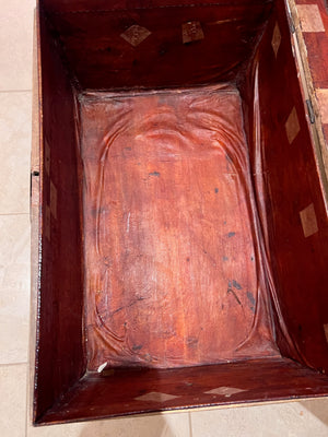 Antique Trunk Hand Painted with Stand