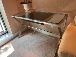 Modern Stainless Steel Glass Desk with 1 pull-out Drawer