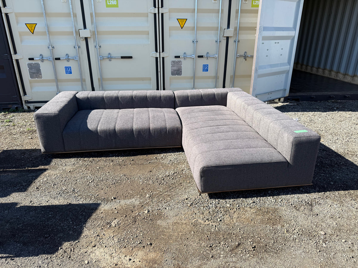 Grey Upholstered Sectional Sofa # 1 (3 pieces- not shown fully assembled)