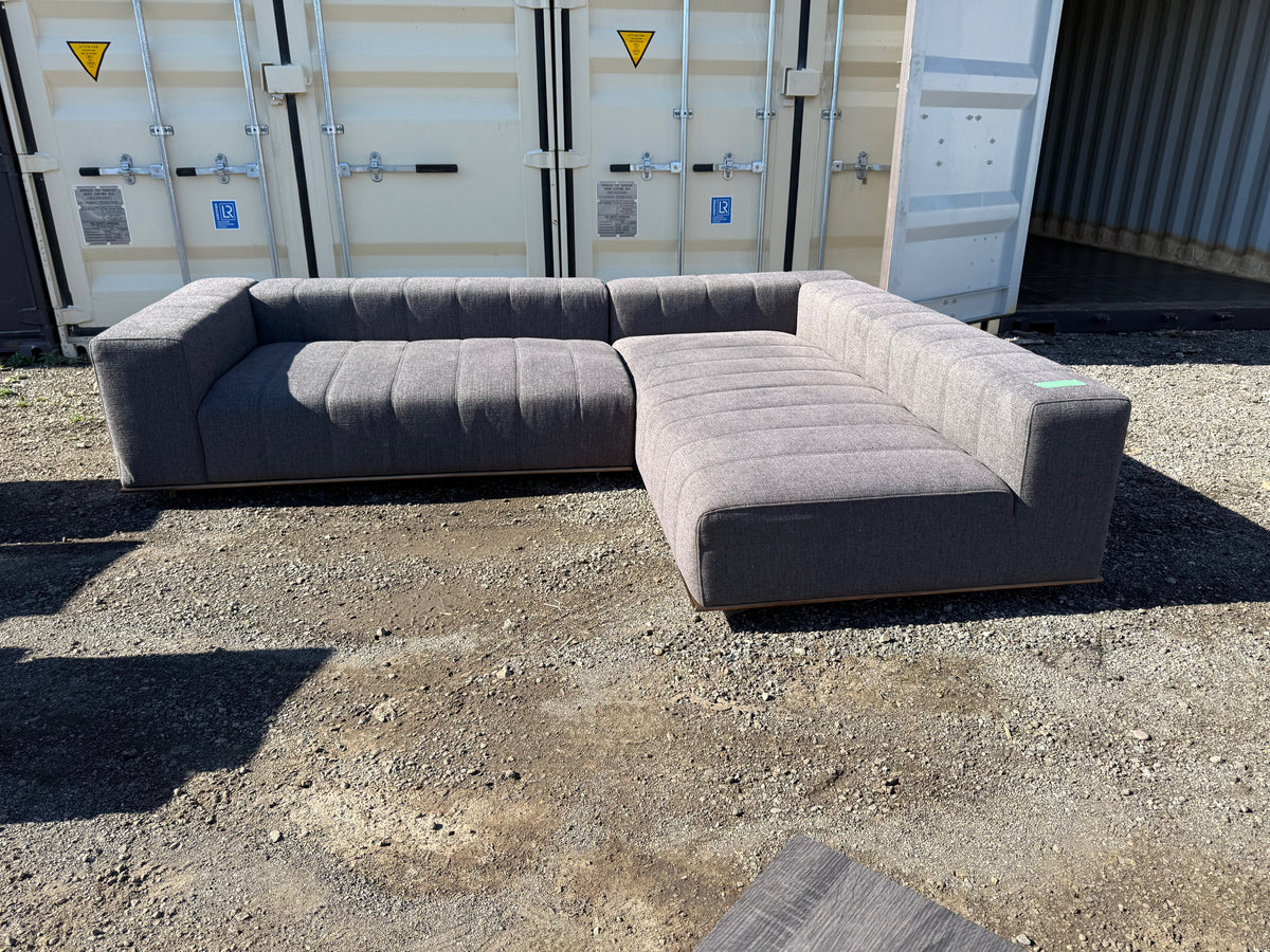Grey Upholstered Sectional Sofa # 1 (3 pieces- not shown fully assembled)