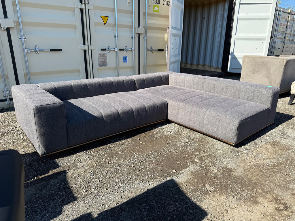 Grey Upholstered Sectional Sofa # 1 (3 pieces- not shown fully assembled)