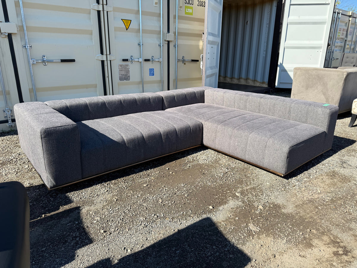 Grey Upholstered Sectional Sofa # 1 (3 pieces- not shown fully assembled)