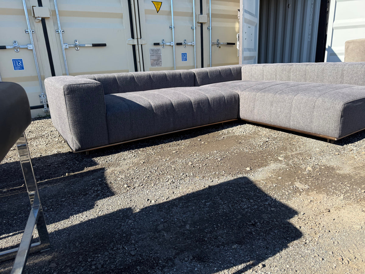 Grey Upholstered Sectional Sofa # 1 (3 pieces- not shown fully assembled)