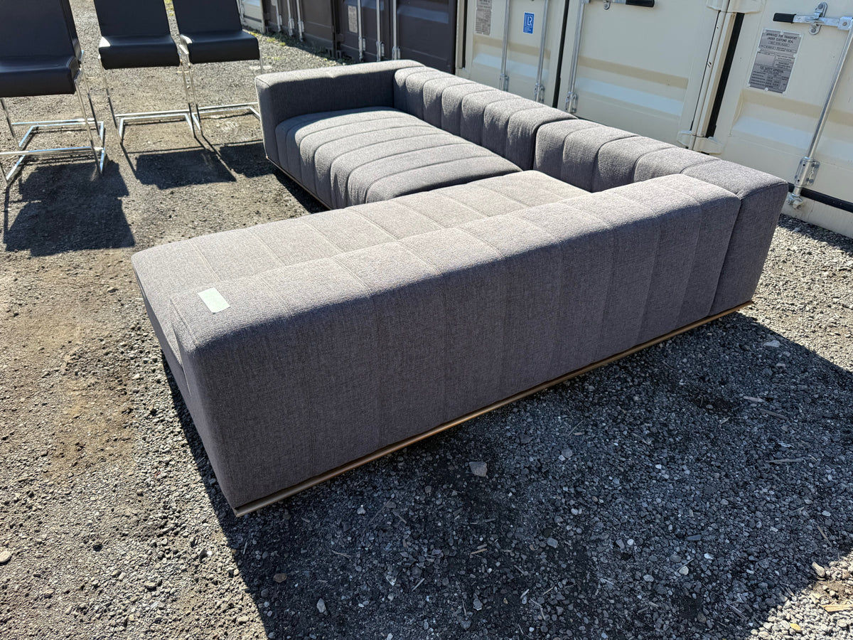 Grey Upholstered Sectional Sofa # 1 (3 pieces- not shown fully assembled)