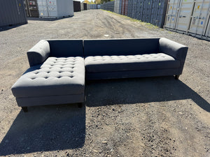 Grey Upholstered Sectional Sofa # 2 (*missing back cushions)