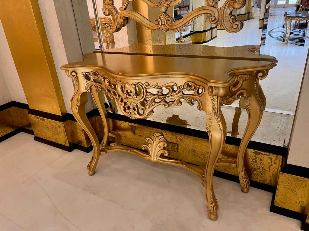 Casa Padrino Luxury Baroque Gold Console Table with Mirror (*retail $7,500) # 2