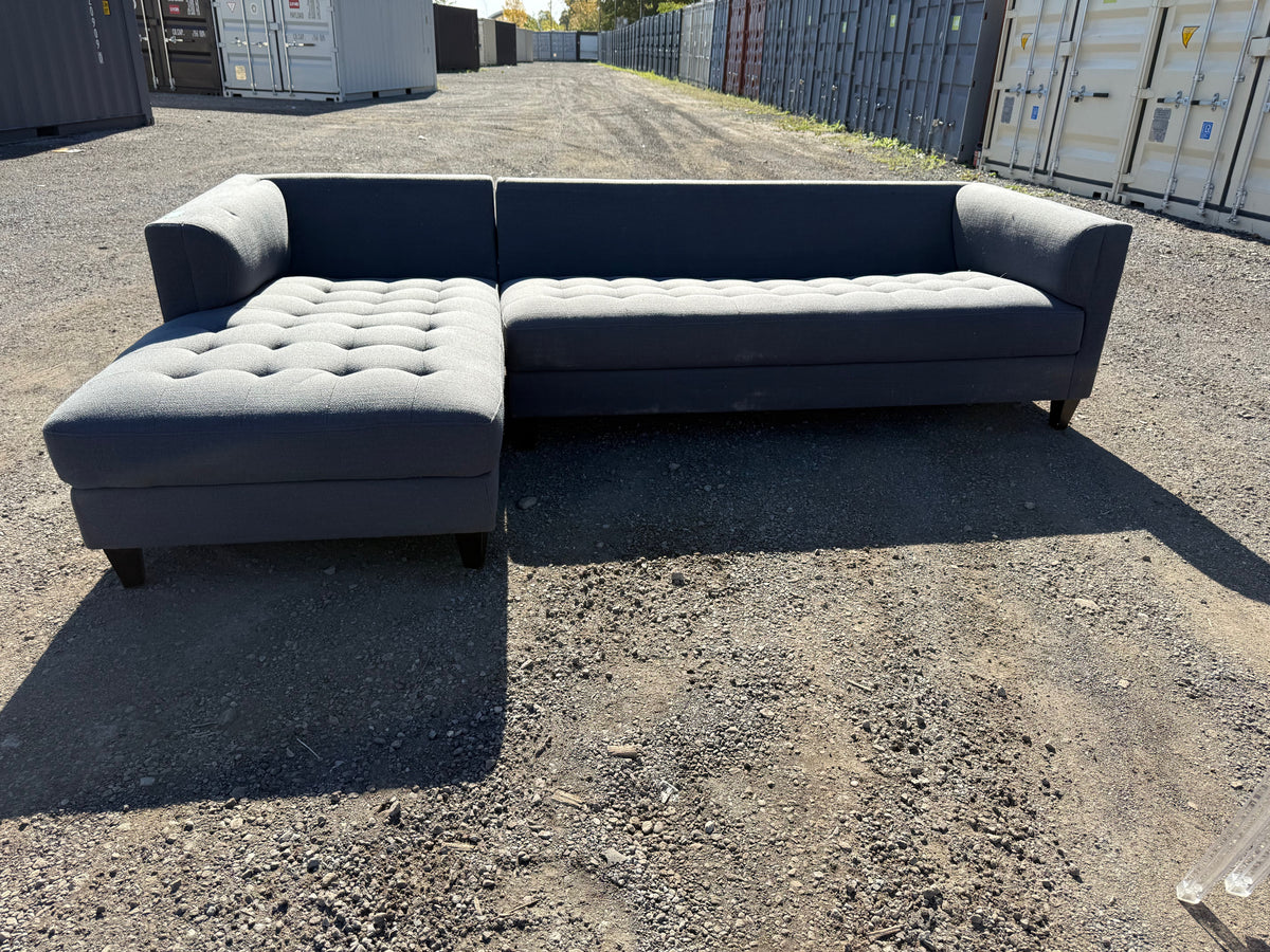 Grey Upholstered Sectional Sofa # 2 (*missing back cushions)