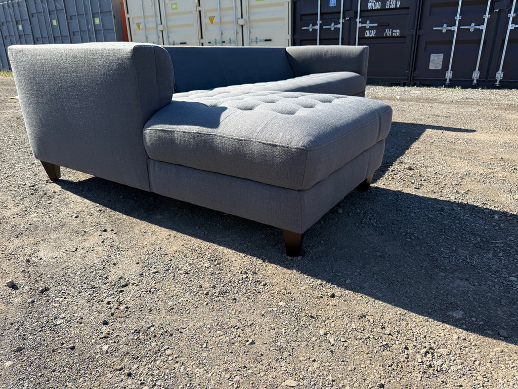 Grey Upholstered Sectional Sofa # 2 (*missing back cushions)