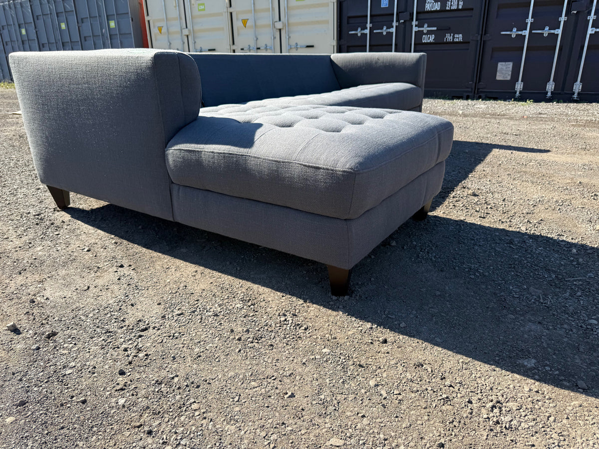 Grey Upholstered Sectional Sofa # 2 (*missing back cushions)