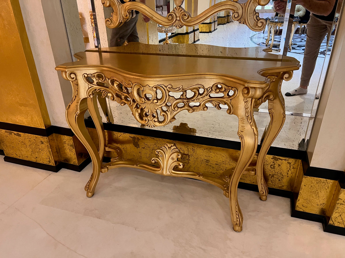 Casa Padrino Luxury Baroque Gold Console Table with Mirror (*retail $7,500) # 2