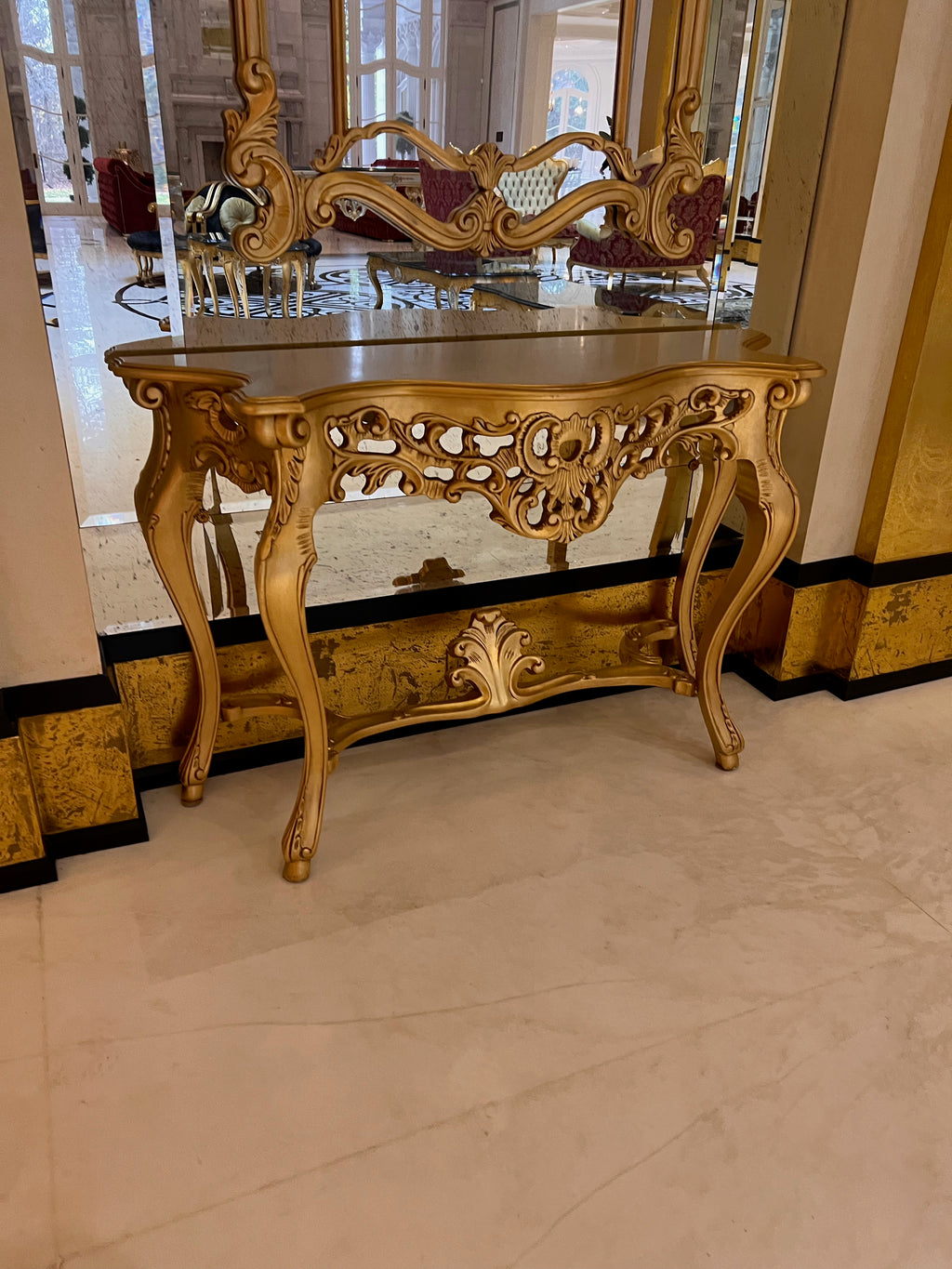 Casa Padrino Luxury Baroque Gold Console Table with Mirror (*retail $7,500) # 2