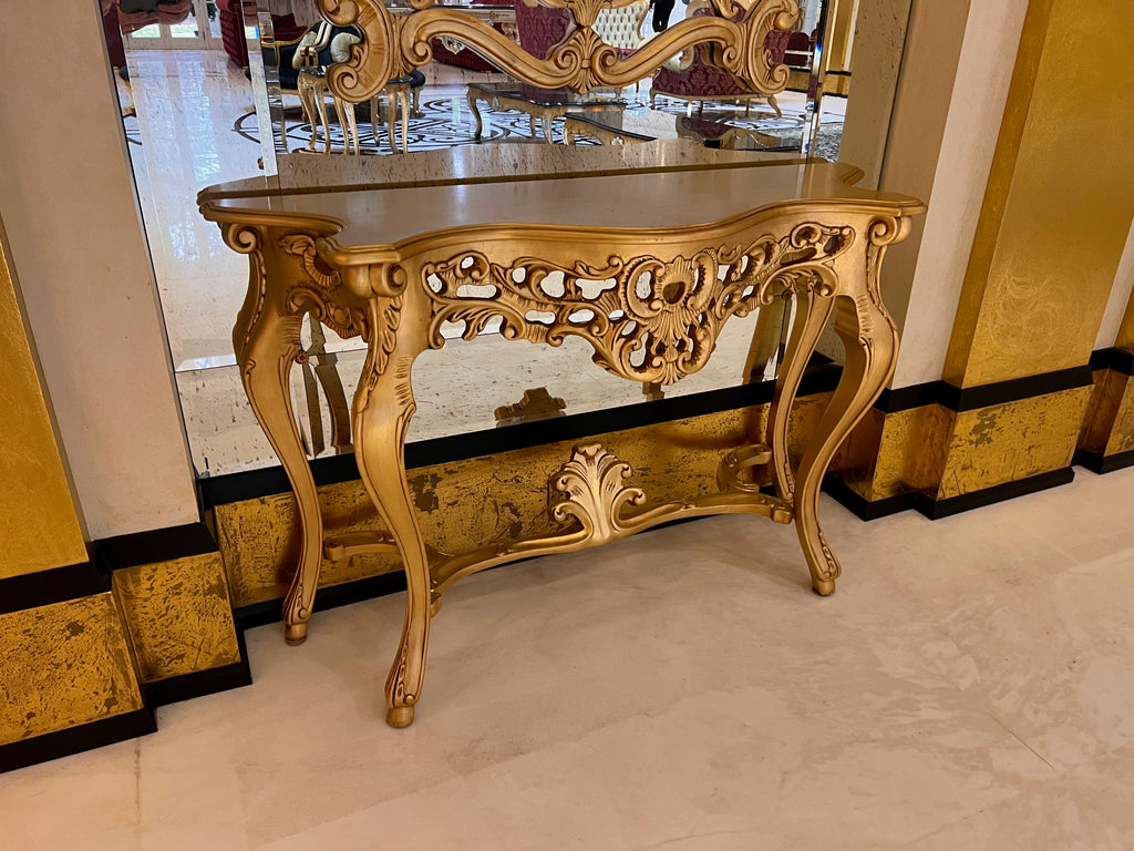 Casa Padrino Luxury Baroque Gold Console Table with Mirror (*retail $7,500) # 2