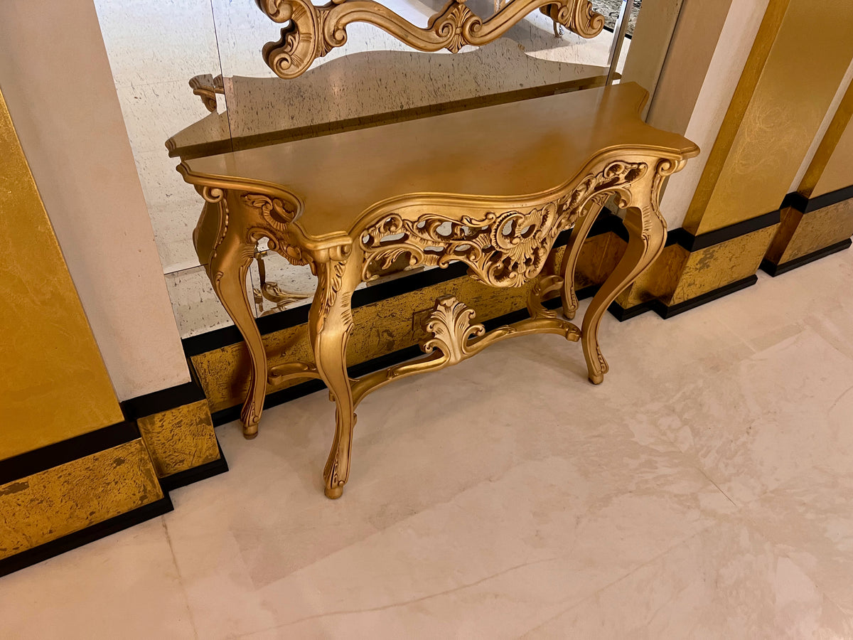 Casa Padrino Luxury Baroque Gold Console Table with Mirror (*retail $7,500) # 2