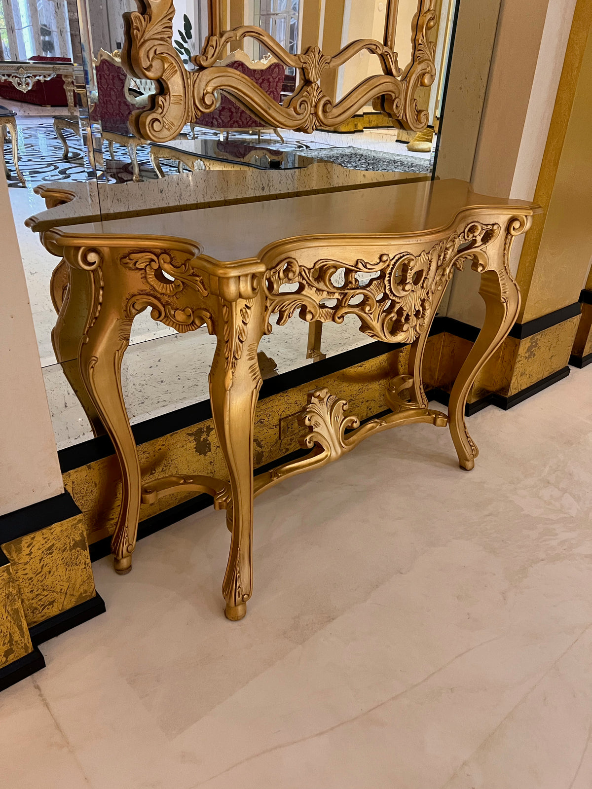 Casa Padrino Luxury Baroque Gold Console Table with Mirror (*retail $7,500) # 2