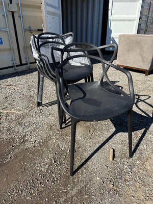 Set of 4 Black Plastic Masters Chairs