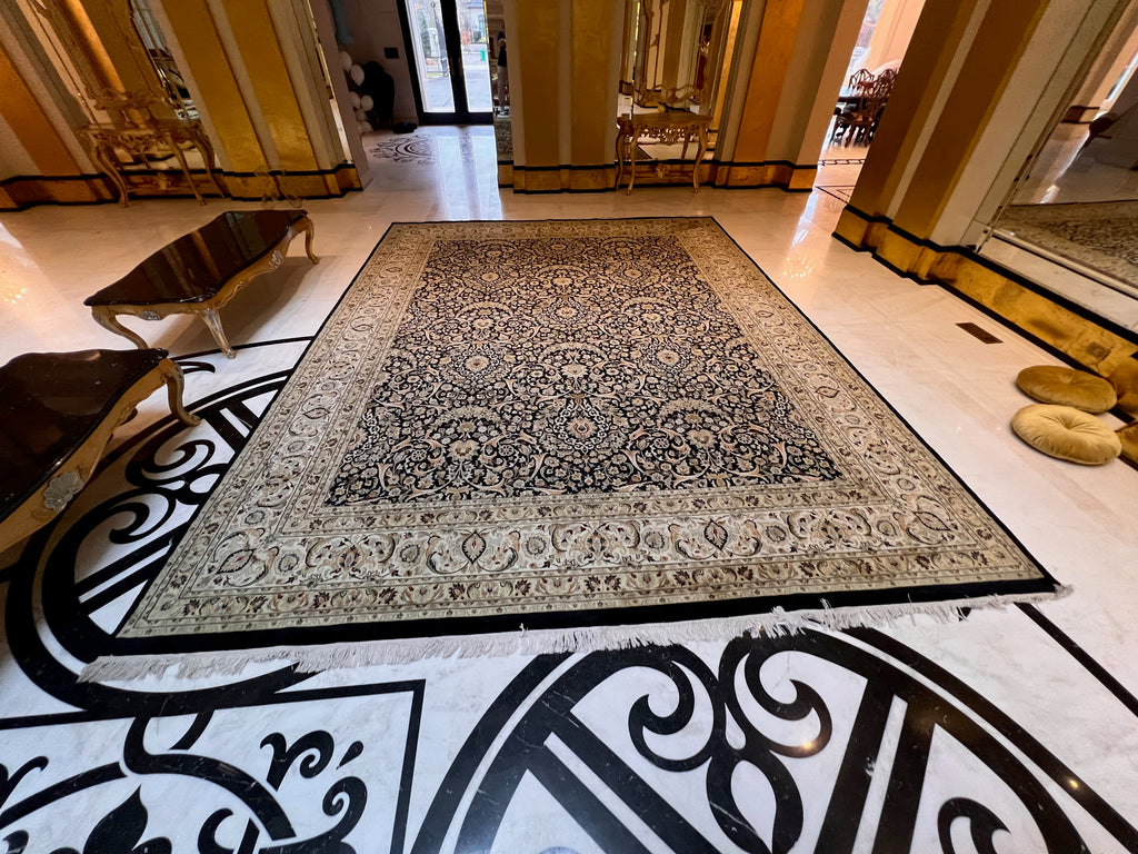 Indian Jaipur 100% Wool Rug- 15.75ft x 12ft