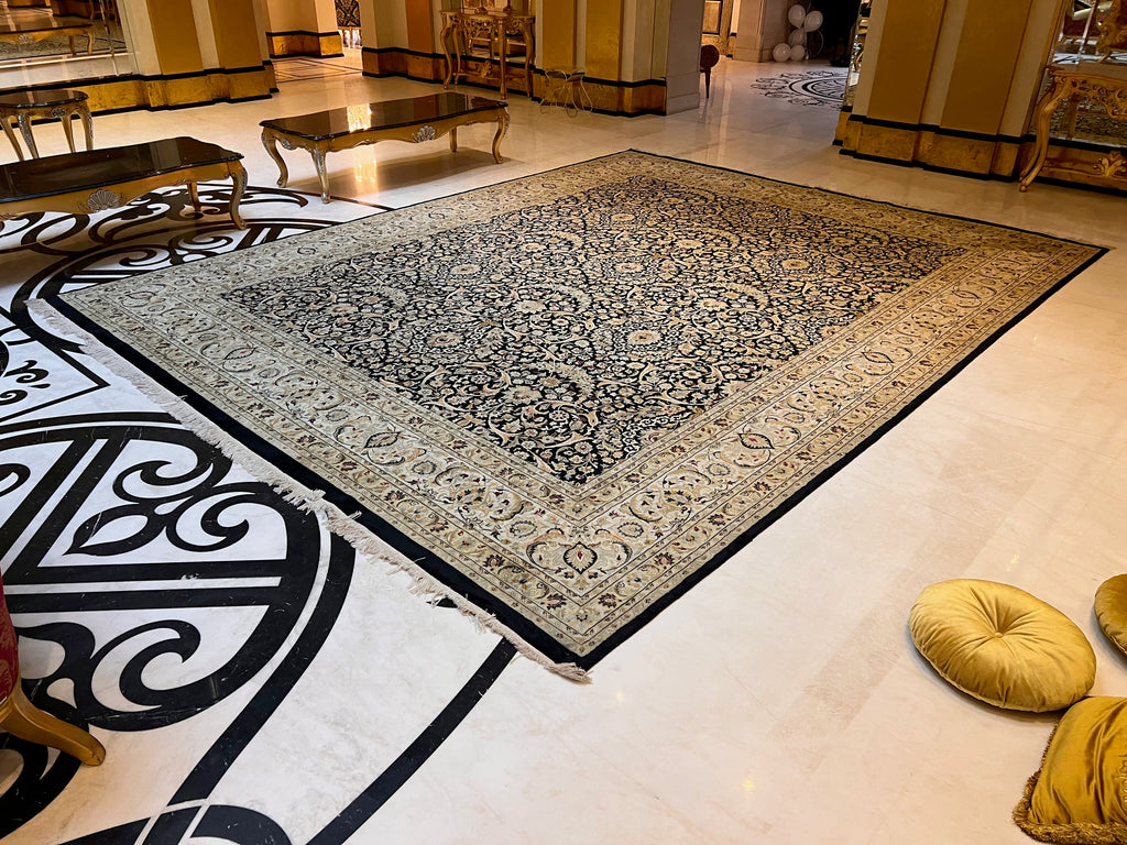 Indian Jaipur 100% Wool Rug- 15.75ft x 12ft