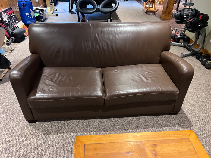 Brown Leather Love Seat