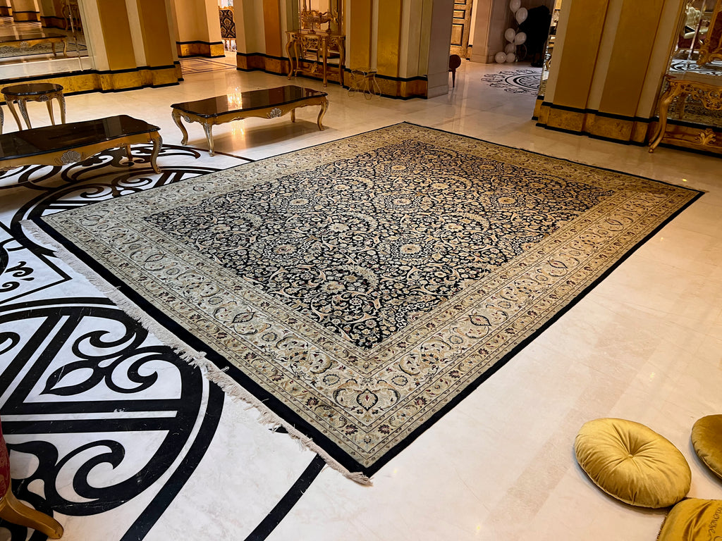 Indian Jaipur 100% Wool Rug- 15.75ft x 12ft
