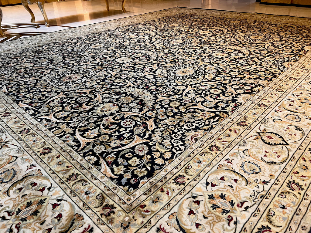 Indian Jaipur 100% Wool Rug- 15.75ft x 12ft