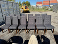 Set of 12 Dark Grey Tufted Fabric Dining Chairs