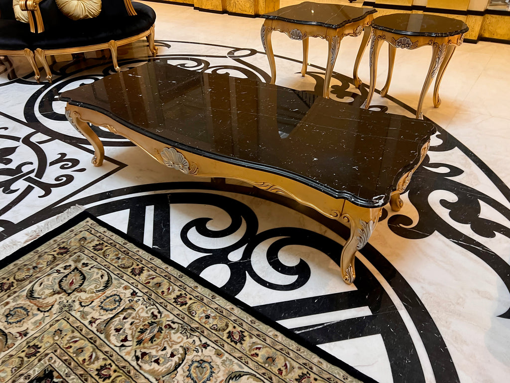 'Scappini & C' Classic Furniture Calacatta Marble Top Coffee Table, Made in Italy # 1