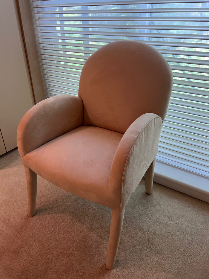 Custom Made Beige Microsuede Armchair