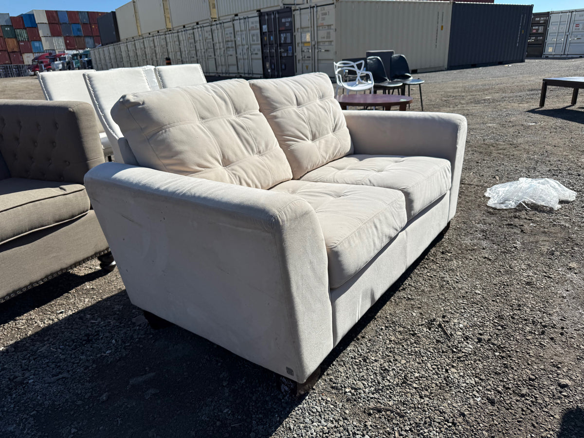 Beige Upholstered Love Seat