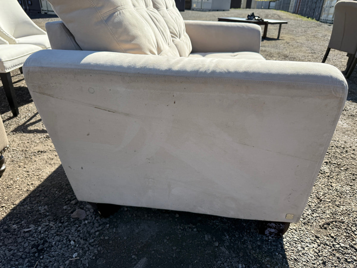 Beige Upholstered Love Seat