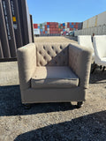 Grey/Beige Tufted Chair
