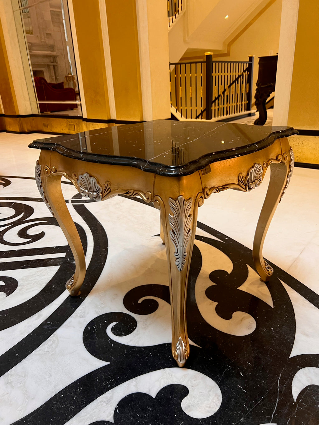 'Scappini & C' Classic Furniture Calacatta Marble Top Side Table, Made in Italy
