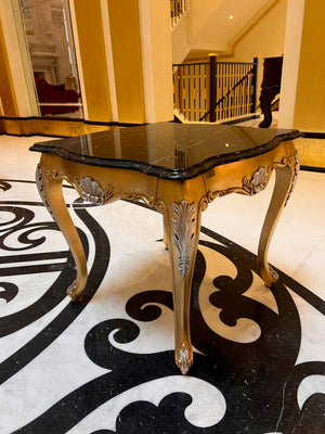'Scappini & C' Classic Furniture Calacatta Marble Top Side Table, Made in Italy