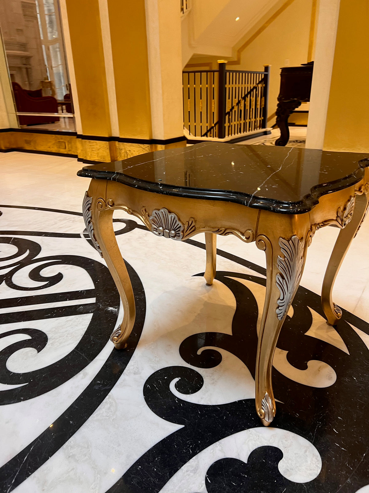 'Scappini & C' Classic Furniture Calacatta Marble Top Side Table, Made in Italy