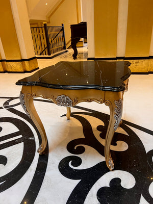 'Scappini & C' Classic Furniture Calacatta Marble Top Side Table, Made in Italy
