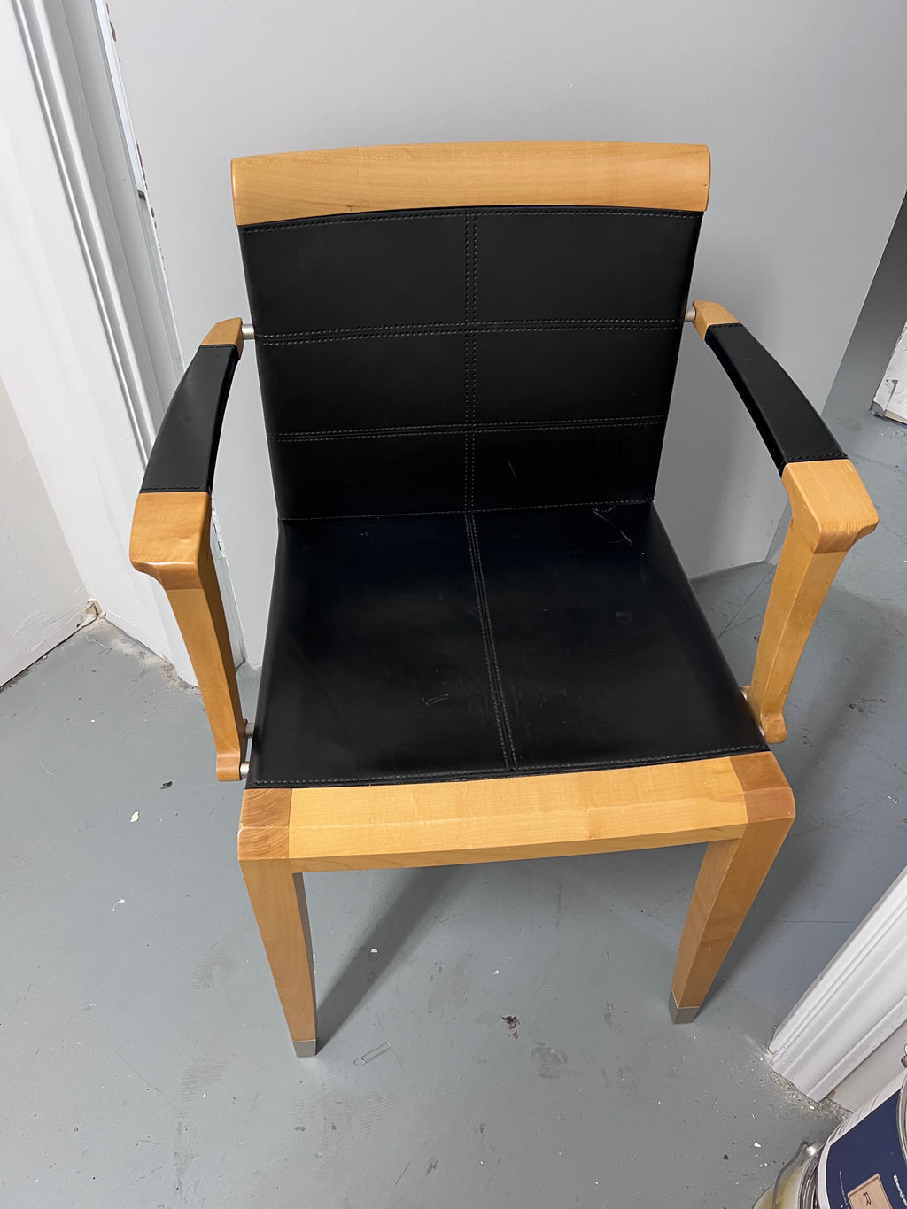 Leather Aro Chair by Chi Wing Lo for Giorgetti, Italy, 1990s