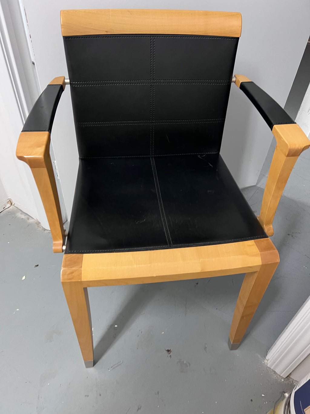 Leather Aro Chair by Chi Wing Lo for Giorgetti, Italy, 1990s