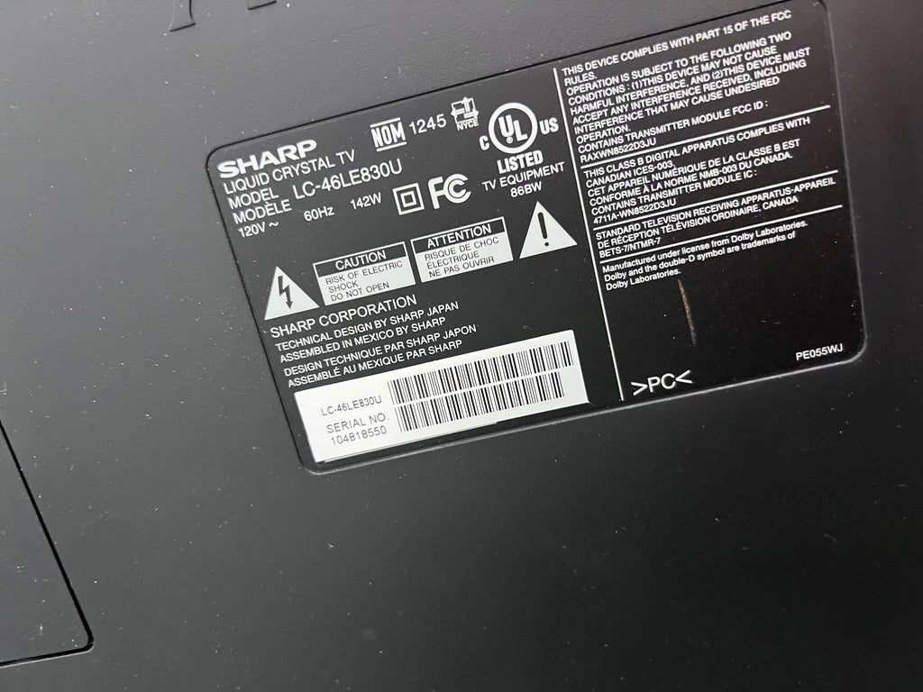 Sharp AQUOS LC-46LE830U LED-LCD TV