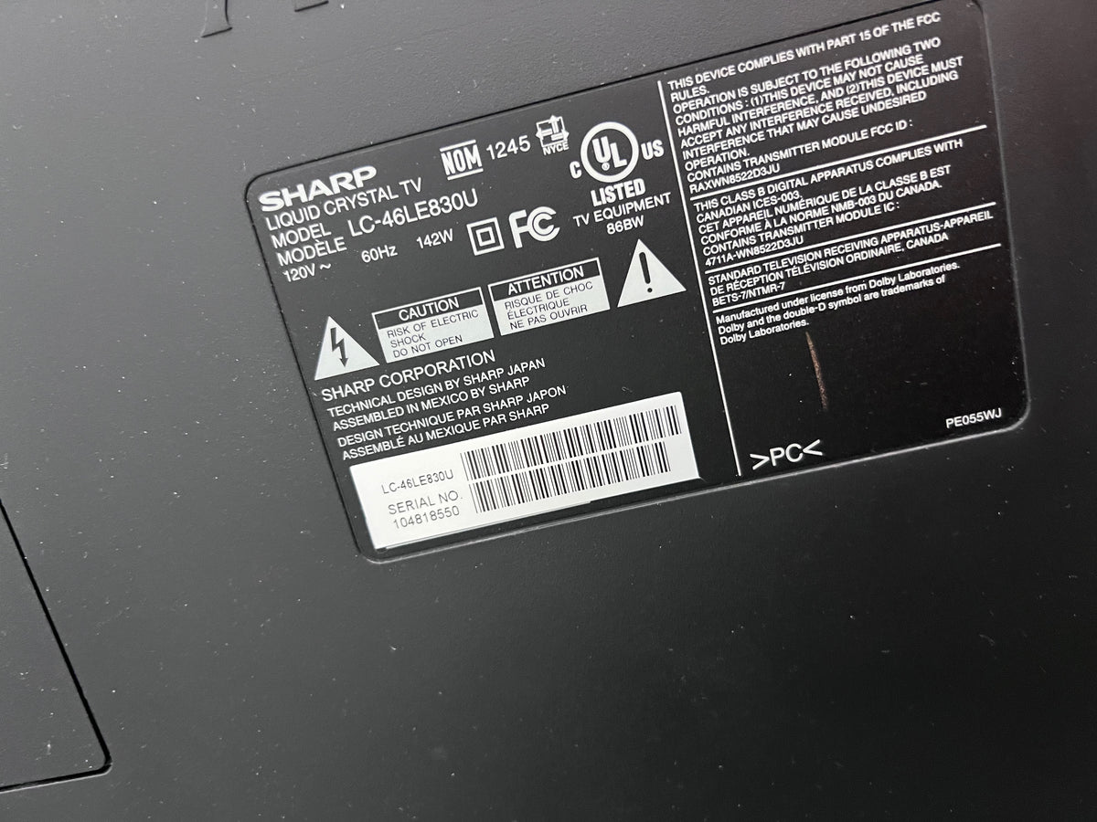 Sharp AQUOS LC-46LE830U LED-LCD TV