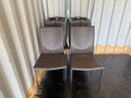 Set of 6 Grey Faux Leather Dining Chairs