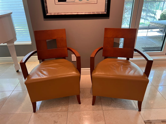 Pair of Andreu World 'Savoy' Leather Lounge Chairs, Made in Spain