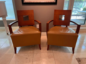Pair of Andreu World 'Savoy' Leather Lounge Chairs, Made in Spain