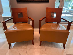 Pair of Andreu World 'Savoy' Leather Lounge Chairs, Made in Spain