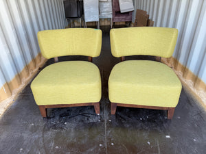 Pair of Green Upholstered Accent Chairs