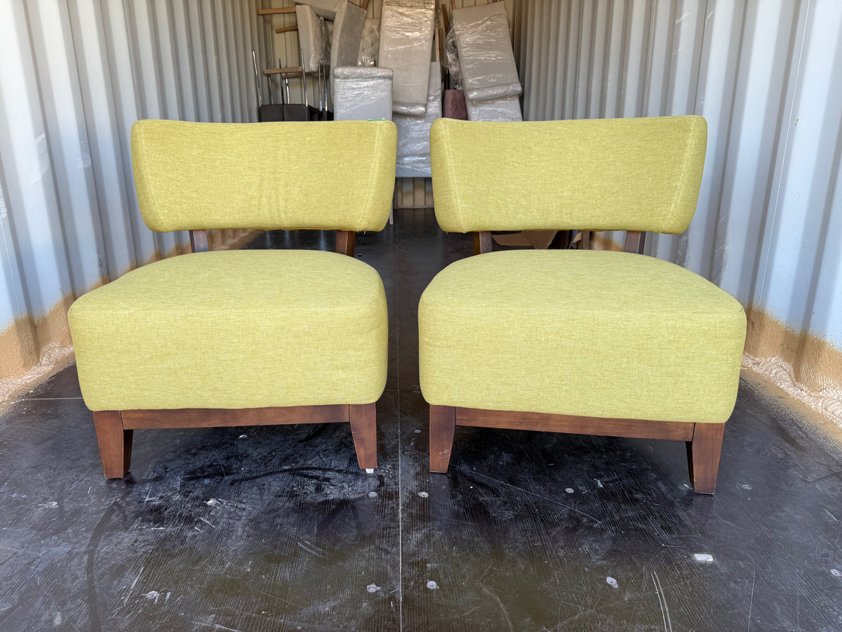 Pair of Green Upholstered Accent Chairs